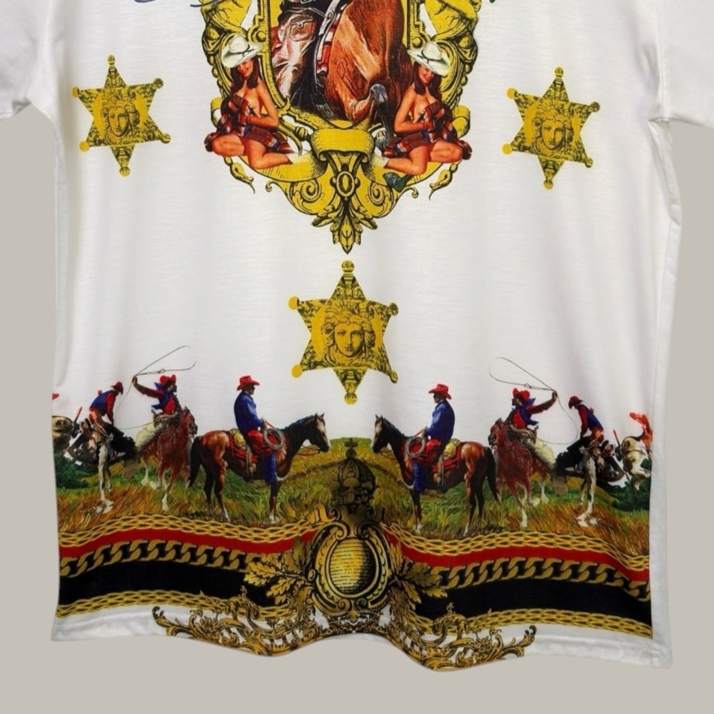 90s Decibel Cyber Cowboy Shirt XL Oversized Medusa Star Western Streetwear NWT - Picture 5 of 7